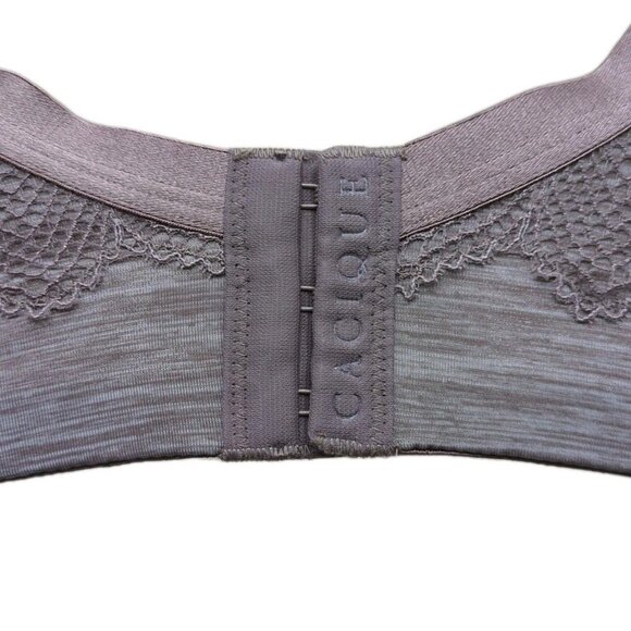 Lane Bryant Cacique Bra Lightly Lined Full Coverage U/W Size 44C Taupe Lace Trim - Picture 7 of 10